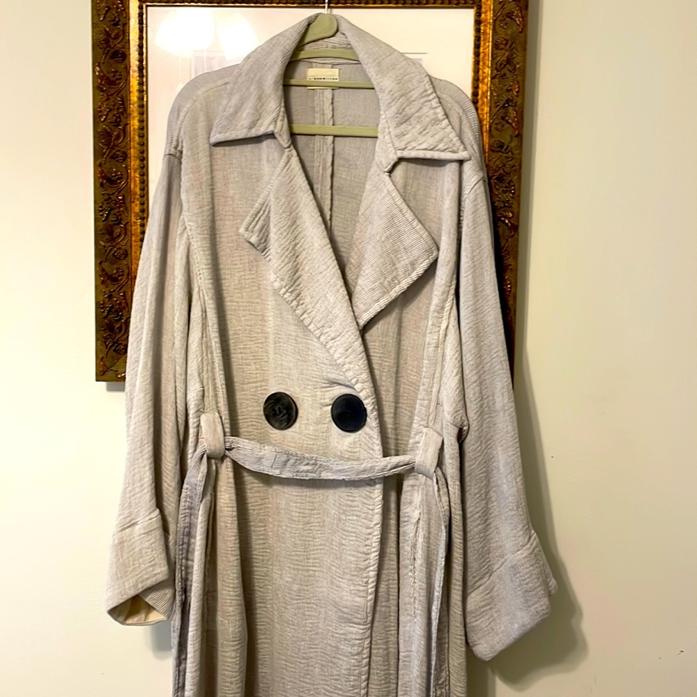 Simone Miller trench coat light weight gray size 1